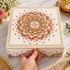 Lotus Heritage premium dry fruits gift box closed lotus mandala lid