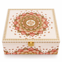 Lotus Heritage dry fruits gift box on a white background